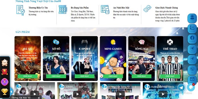 Thể Thao Điện Tử E-SPORTS JUN88 Cá Cược Trực Tuyến Hấp Dẫn 2 Những điểm độc đáo và ấn tượng khi tham gia E-SPORTS JUN88