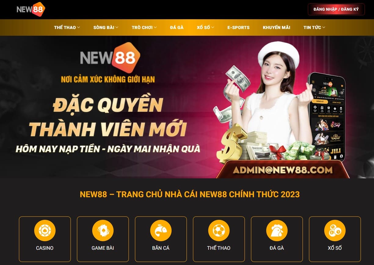 Giao diện trang chủ New88 chính thức 2023 Trang chủ chính thức của New88 hiện nay
