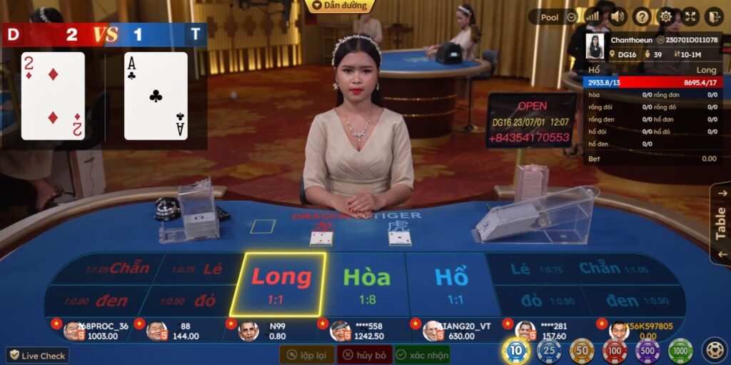 Hình ảnh chơi Rồng Hổ tại New88 Hình ảnh chơi Rồng Hổ tại New88