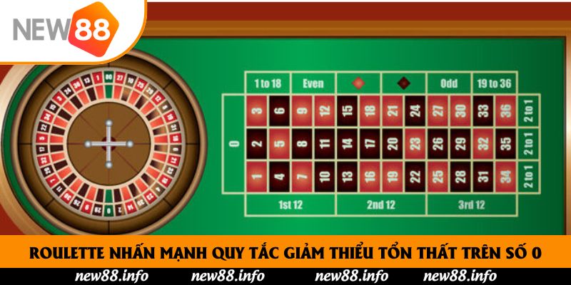 Roulette nhấn mạnh quy tắc giảm thiểu tổn thất trên con số 0